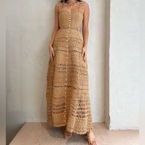 Magali Pascal (RUNS LARGE) Devi Dress XS Banana Stem Leaf NWT